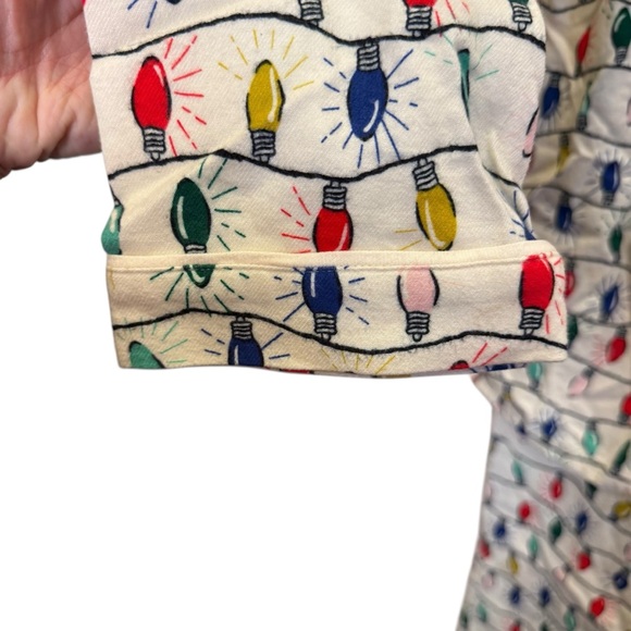 Hanna Andersson Adult Holiday Christmas Light Flannel Pajamas Sz L - Picture 2 of 13